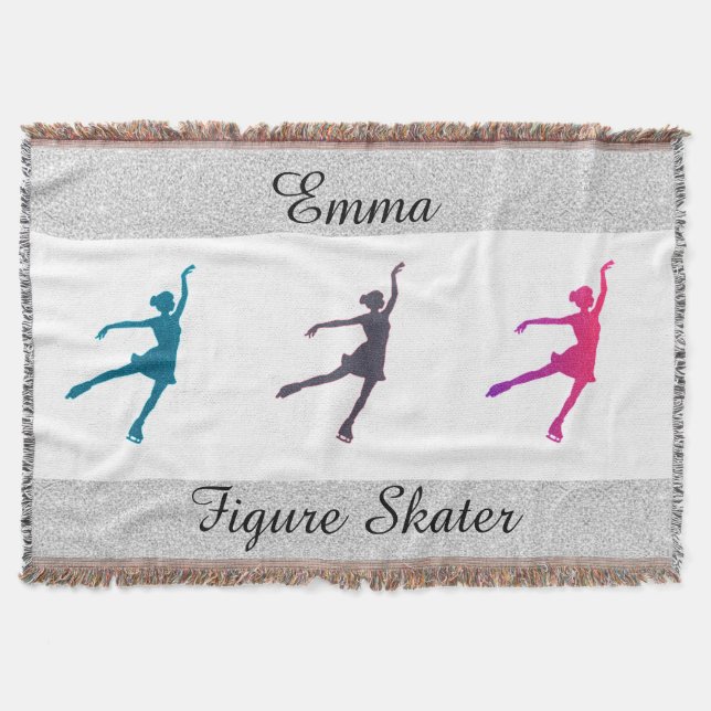 Figure Skating / Ice Skating Custom Throw Blanket (Front)