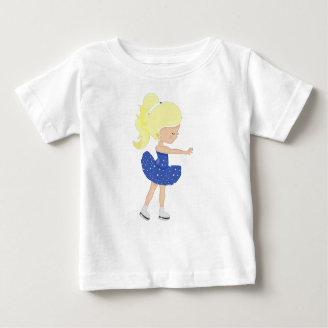 Figure Skating, Ice Skating Girl, Blonde Hair Baby T-Shirt (Front)