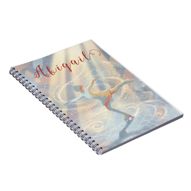 Figure Skating Ice Skating skates custom name Notebook (Right Side)