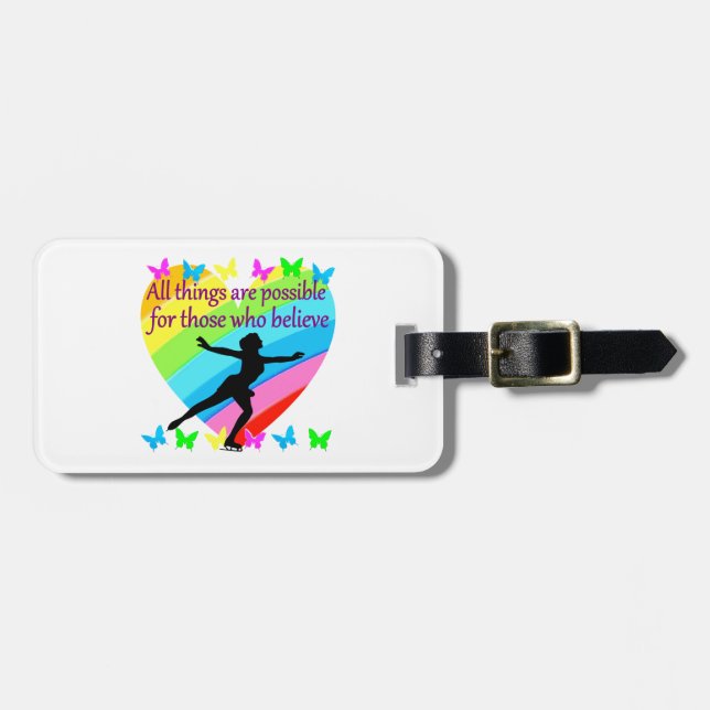 FIGURE SKATING INSPIRATIONAL QUOTE DESIGN LUGGAGE TAG (Front Horizontal)