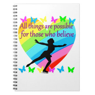 FIGURE SKATING INSPIRATIONAL QUOTE DESIGN SPIRAL NOTEBOOK