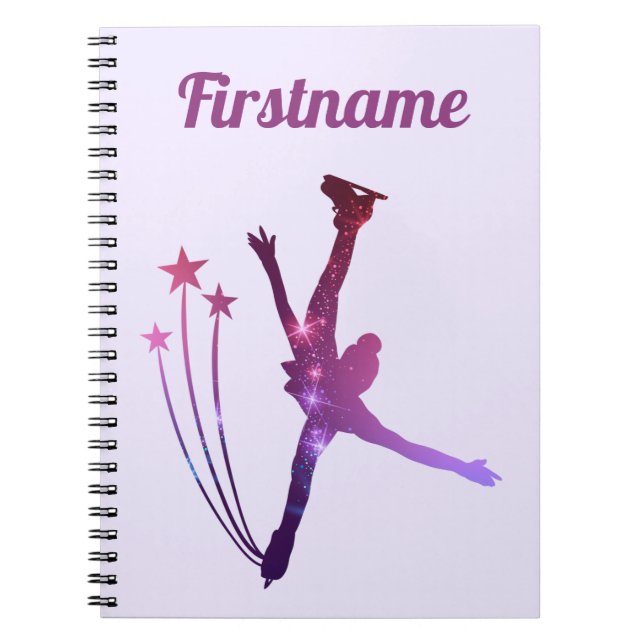 Figure skating Notebook - Purple Arabesque (Front)