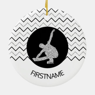Figure skating ornament - Black silver (male)