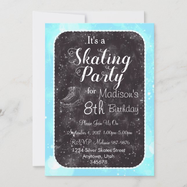 Figure Skating Party Invitation (Front)