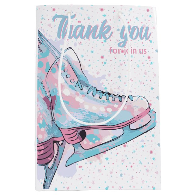 Figure skating party  medium gift bag (Front)
