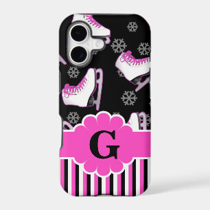 Figure Skating Pink & Black Custom Monogram