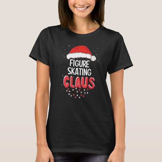 Figure Skating Santa Claus Christmas Matching Cost T-Shirt (Front)