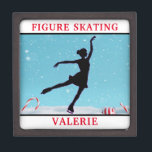 Figure Skating Snowflake  Gift Box<br><div class="desc">Figure Skating Snowflake design with the name of your figure skater!</div>