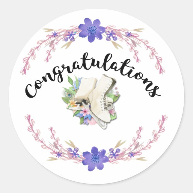 Figure Skating Sticker Congratulations (Front)