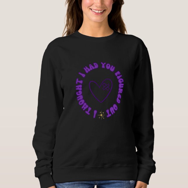 Figured Out Cute Trendy Broken Heart Gift Sweatshirt (Front)
