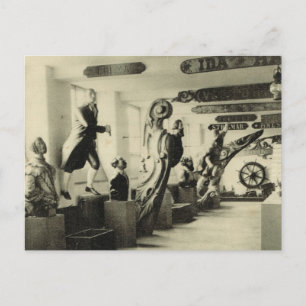 Figureheads, Hallands Museum, Halmstad, Norway Postcard