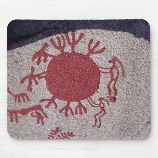 Figures and animals around a sun mouse pad (Front)