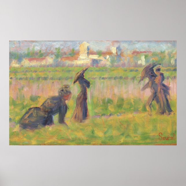Figures in a Landscape - Georges Seurat Fine Art Poster (Front)
