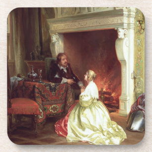 Figures in an Interior (oil on panel) Coaster