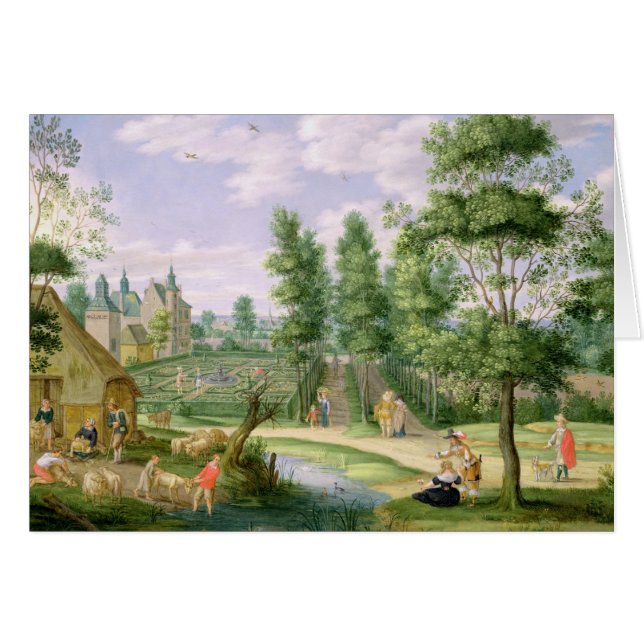 Figures in the Grounds of a Country House (Front Horizontal)