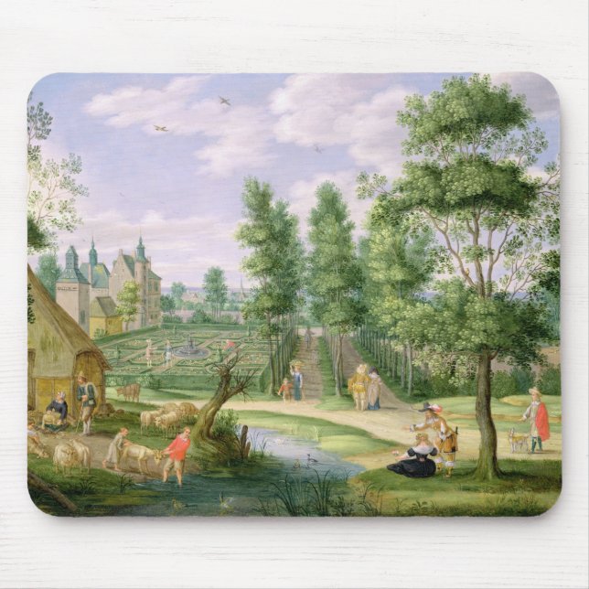 Figures in the Grounds of a Country House Mouse Pad (Front)