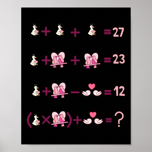 Figures Math Equation Teacher Algebra Silly Goose  Poster (Front)