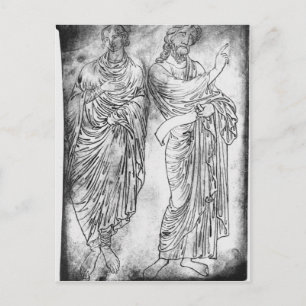 Figures of two apostles or prophets postcard