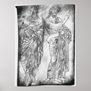 Figures of two apostles or prophets poster