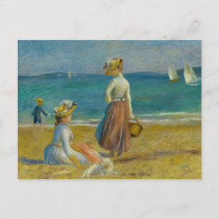 Figures On The Beach by Renoir - Vintage Fine Art Postcard