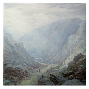Figures Resting On The Pathway Through A Rocky Gor Tile