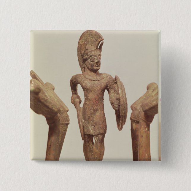 Figurine of a warrior, c.490 BC 15 Cm Square Badge (Front)
