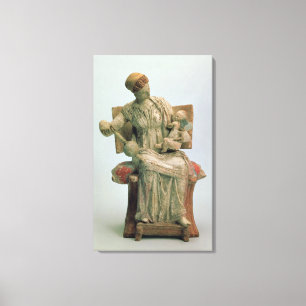 Figurine of Aphrodite playing with Eros Canvas Print