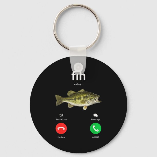 Fih Calling Decline Accept Funny Phone Call Misspe Key Ring (Front)