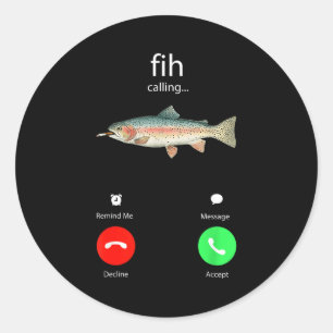 Fih Calling Remind Me Message Decline Accept Phone Classic Round Sticker