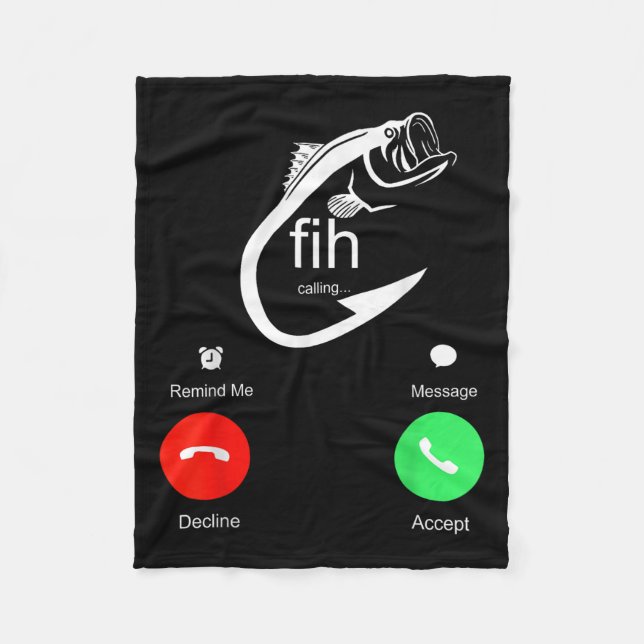 Fih Calling Remind Me Message Decline Accept Phone Fleece Blanket (Front)
