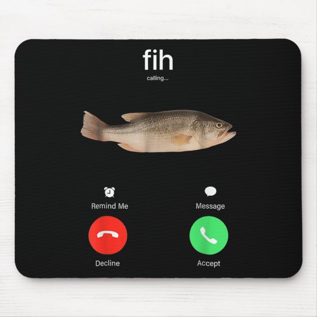 Fih Calling Remind Me Message Decline Accept Phone Mouse Pad (Front)