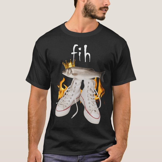 Fih Funny Fish Meme T-Shirt (Front)