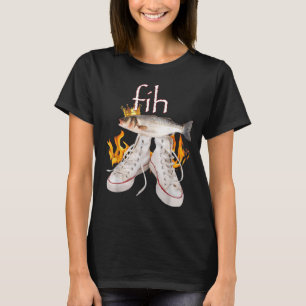 Fih Scute Ss Cute Sss Fish Funny Misspelled Fish M T-Shirt