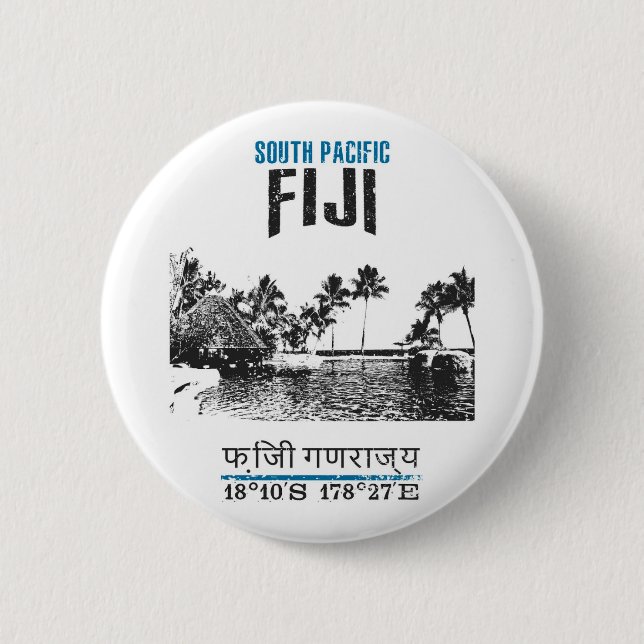 Fiji 6 Cm Round Badge (Front)