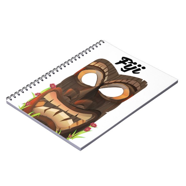 Fiji carved mask spiral notebook (Left Side)