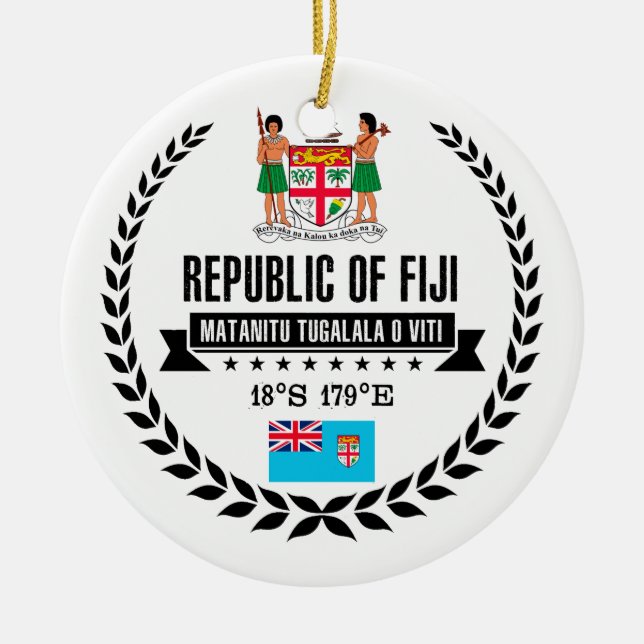 Fiji Ceramic Tree Decoration (Front)