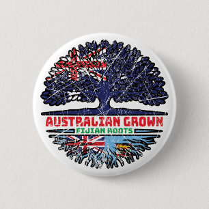 Fiji Fijian Australian Australia Tree Roots Flag 6 Cm Round Badge