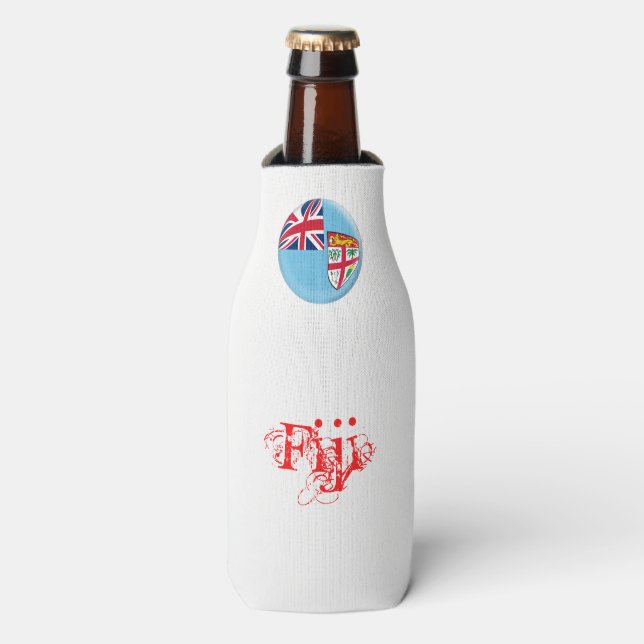 Fiji Fijian Flag Bottle Cooler (Bottle Front)