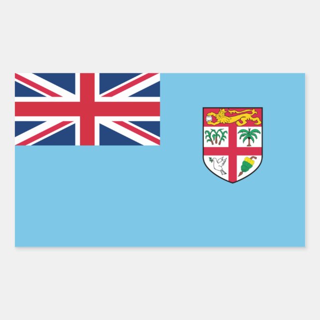 Fiji/Fijian Flag Rectangular Sticker (Front)