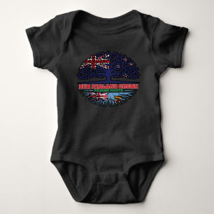 Fiji Fijian New Zealander New Zealand Tree Roots Baby Bodysuit