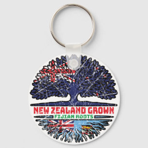 Fiji Fijian New Zealander New Zealand Tree Roots Key Ring