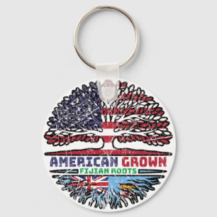 Fiji Fijian US American USA United States Tree Key Ring