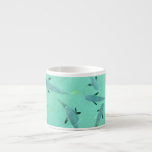 Fiji fish swimming in clear blue water espresso cup