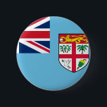 Fiji Flag 6 Cm Round Badge<br><div class="desc">The Fijian flag is a light blue ensign with the shield-of-arms in the fly. The used colours in the flag are blue, red, white. The proportion of the Fijian flag is 1:2. The Flag of Fiji was adopted in 1970. The first use of the current flag design was in 1924....</div>