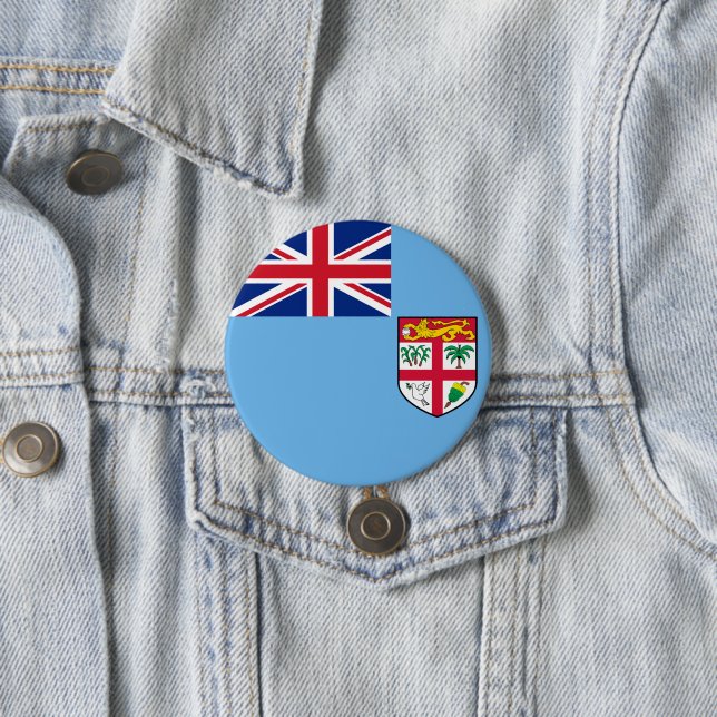 Fiji flag 7.5 cm round badge (In Situ)