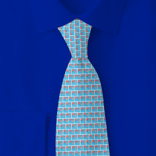 Fiji Flag Brick Pattern Tie
