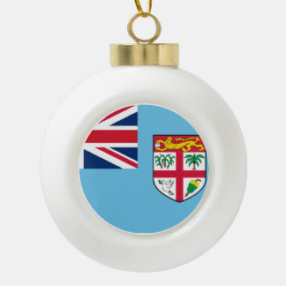 Fiji Flag Ceramic Ball Christmas Ornament