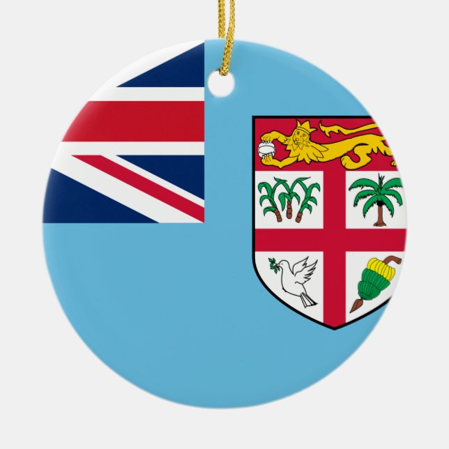 Fiji Flag Ceramic Tree Decoration (Front)
