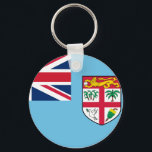 Fiji Flag Key Ring<br><div class="desc">Customisable World Flag Products - Please feel free to add your own text.</div>