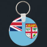 Fiji Flag Key Ring<br><div class="desc">Customisable World Flag Products - Please feel free to add your own text.</div>